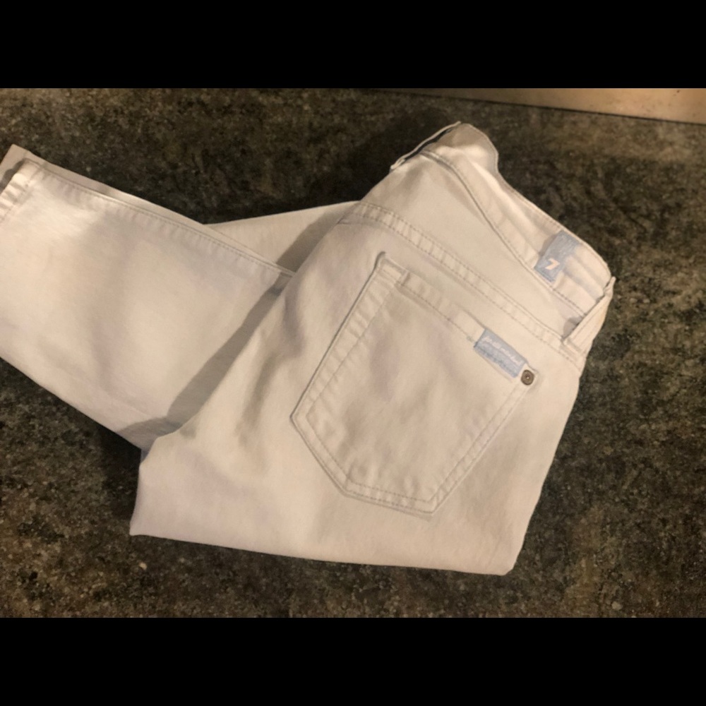 7 for All Mankind the cropped skinny. Powder blue